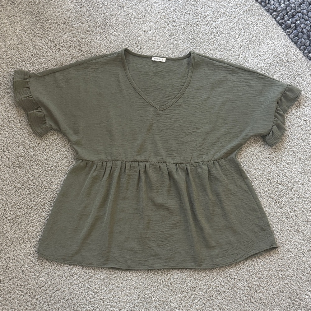 Jodifl from Pinkblush Maternity Olive Ruffle Flutter Sleeve Blouse